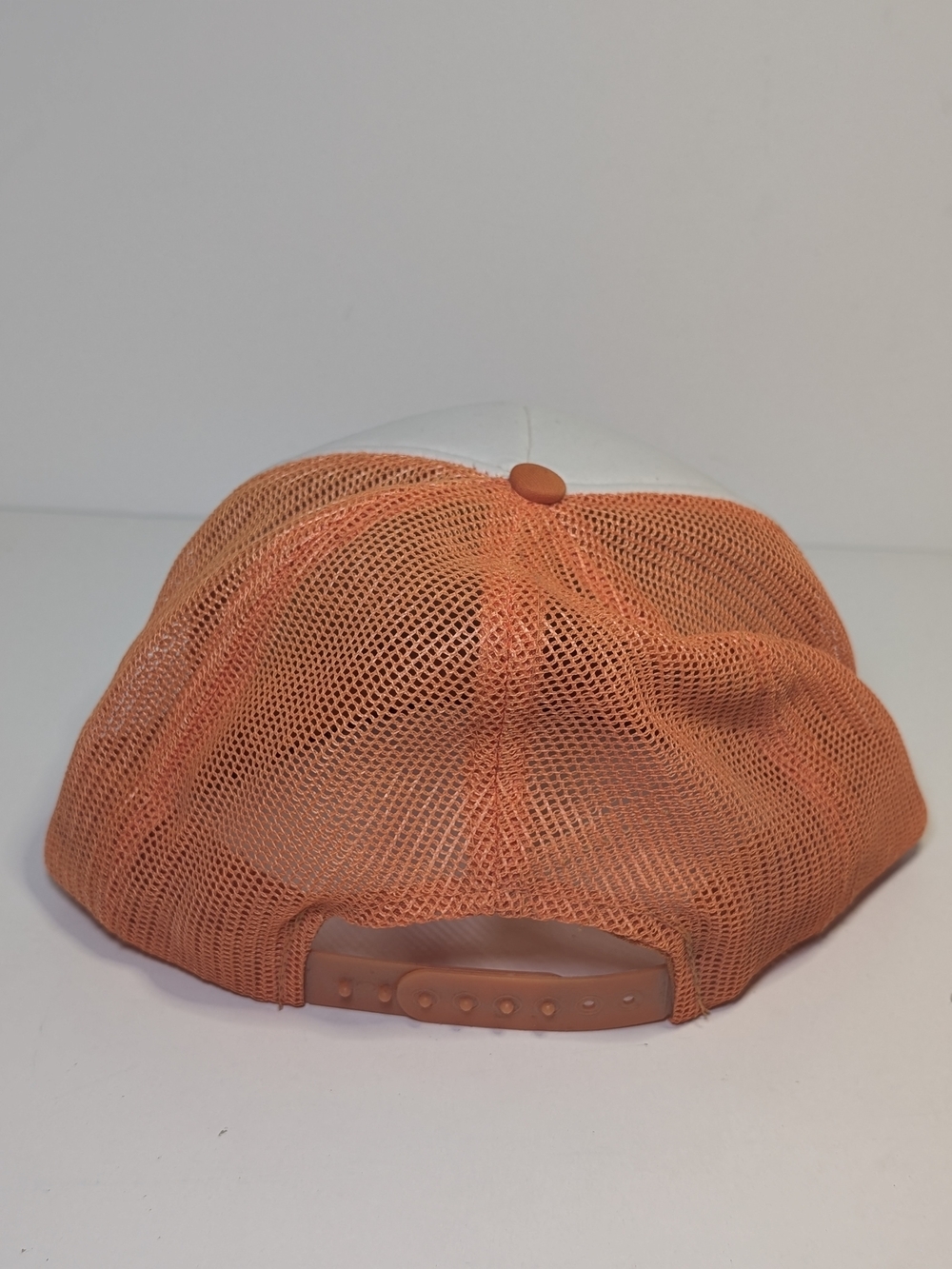 Vintage Autumn Wind Chimney Sweep Trucker Hat Mesh Snapback Cap Orange White - Picture 4 of 6